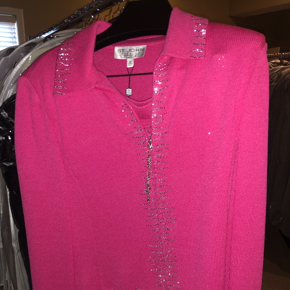 Brand New St. John Pink 3-piece Jacket, Skirt Suit